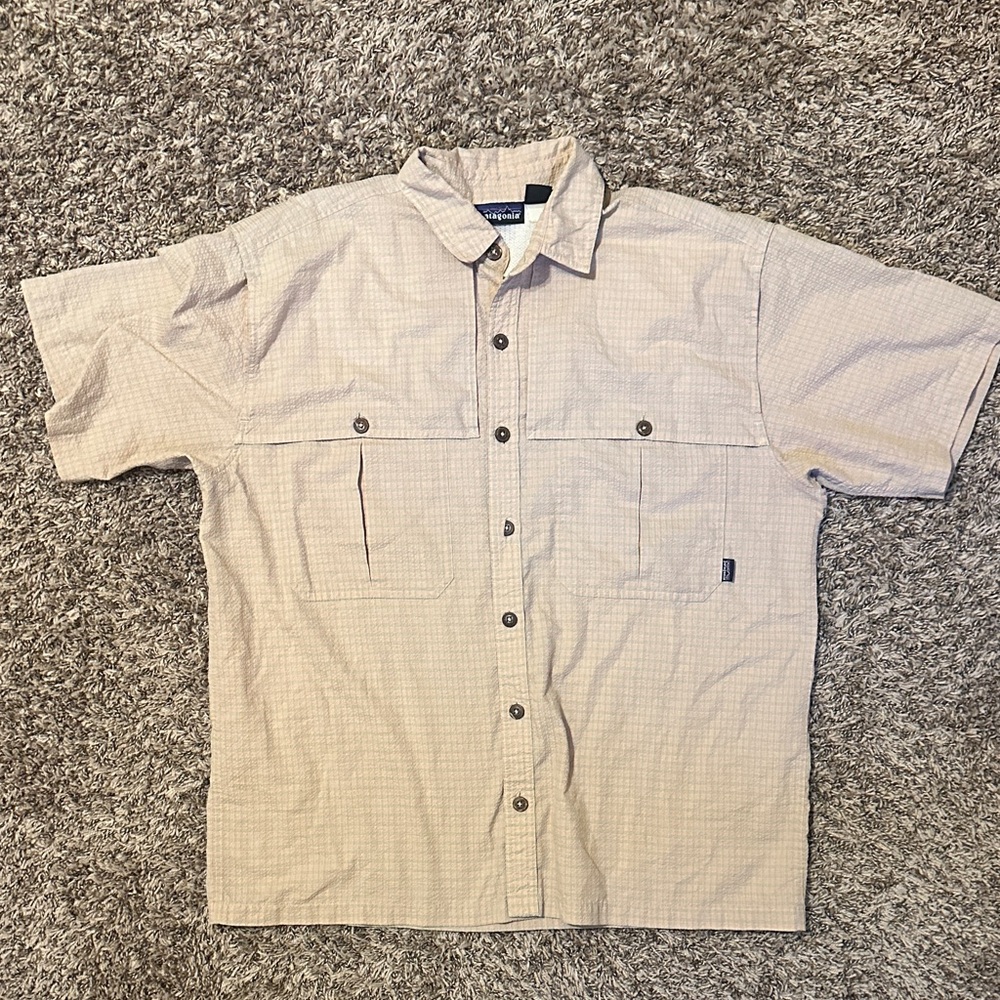 Patagonia Men Short Sleeved Tropical Flats Shirt Large